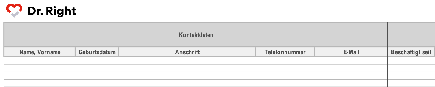 Mitarbeiterübersicht