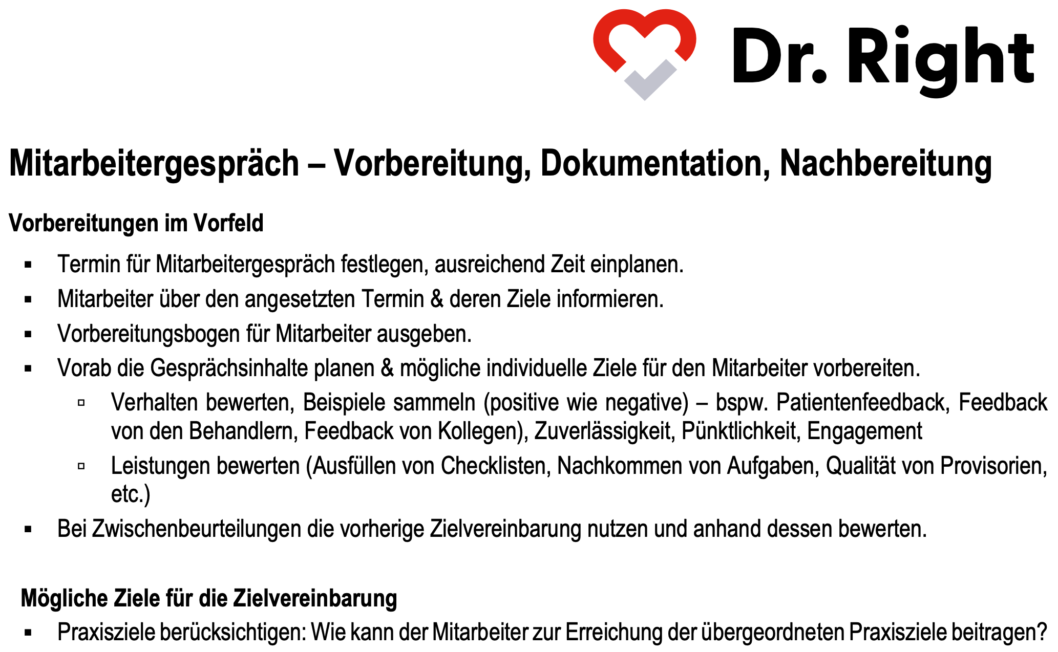 Vorbereitung Mitarbeitergespräch